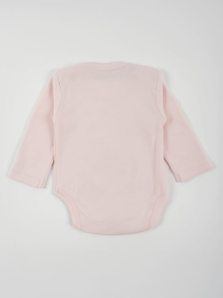 Pastel Pink Cotton Jersey Full Sleeves Onesie