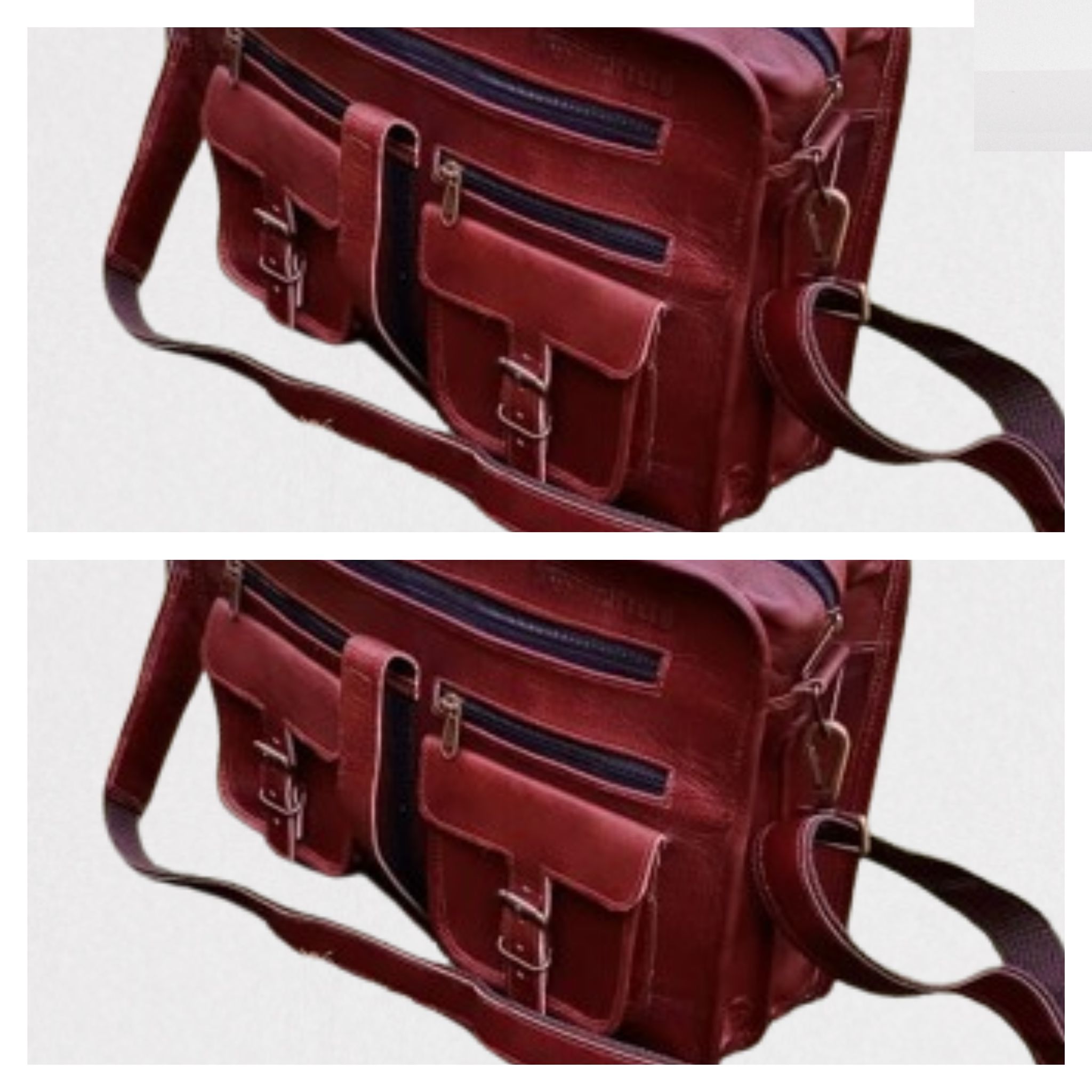 KISHORE KUMAR; Leather 16 inch Laptop Bag, Multi Compartment