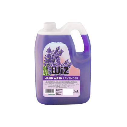Wiz Lavender Handwash Liquid Soap Refill Can - 5L | Germ Protection | Hand Wash with Added pH-Balanced & Moisturizers for Soft & Gentle Hands | Suitable for all Skin Types