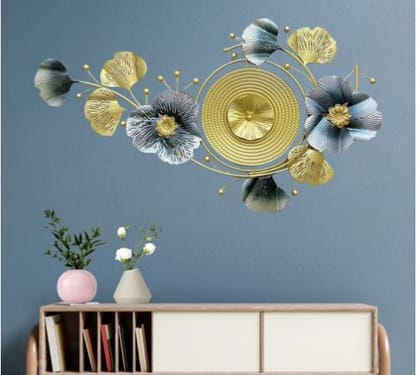Leaf art flower & leaf spiral wall art
