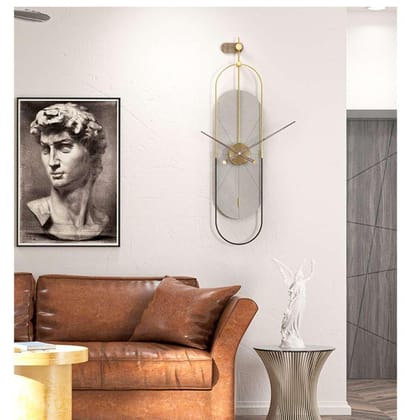 Copper art capsule wall clock gray
