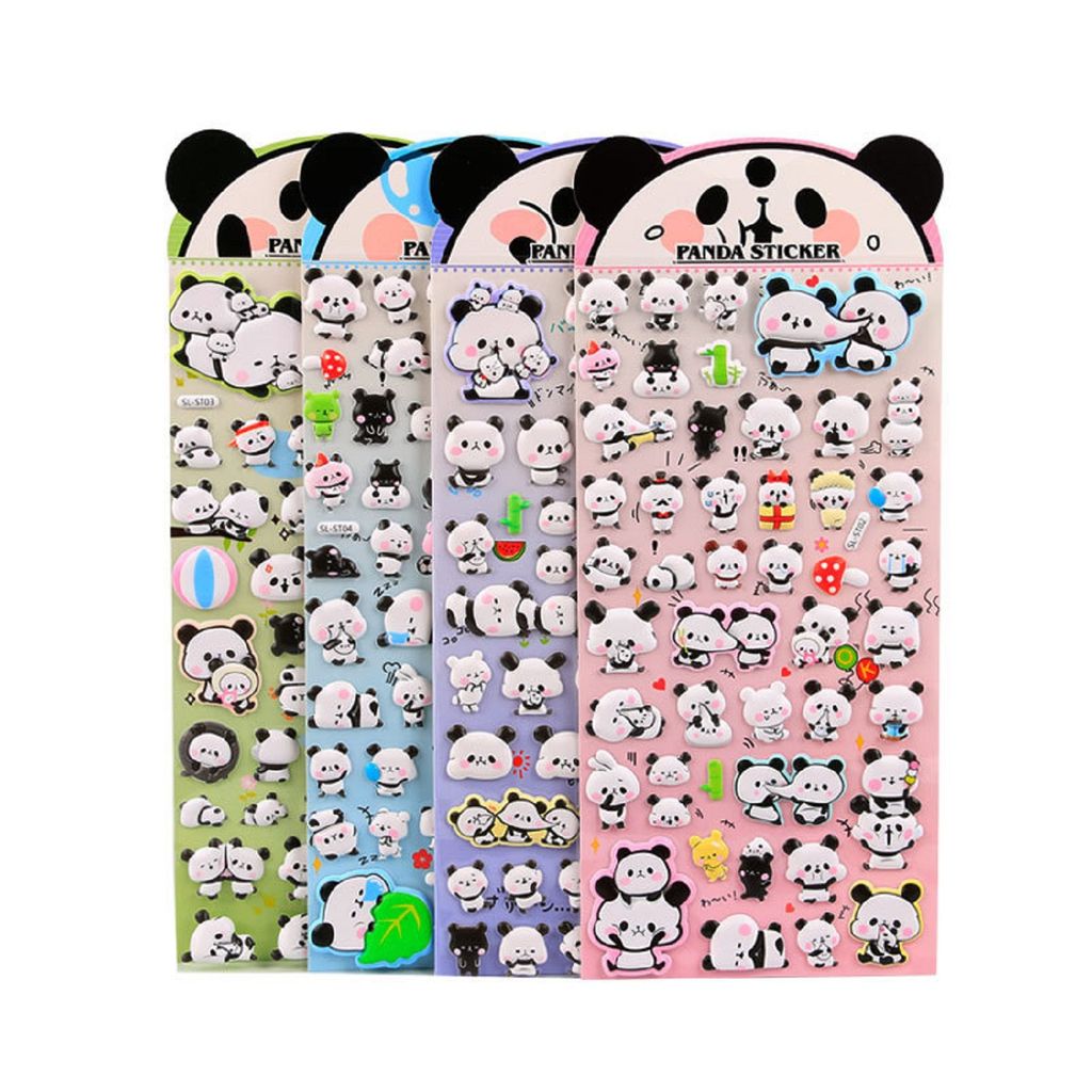 KTRS Enterprise Panda Three-Dimensional PVC Bubble Stickers Children's Stickers Kindergarten Children's Reward Stickers (Pack of 4) - Stationery | Buy online on ZillyBuy