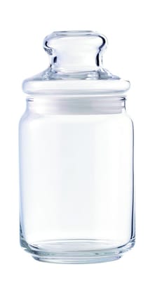Ocean Pop Jar Set, Glass Lid,  650ml, Set of 6, Transparent