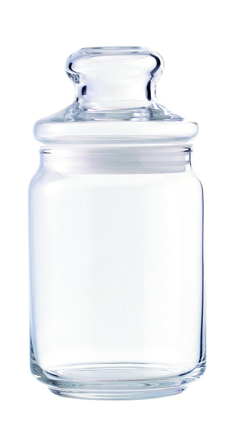 Ocean Pop Jar Set, Glass Lid,  650ml, Set of 6, Transparent