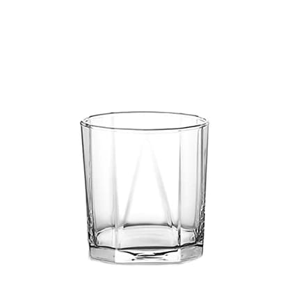 Ocean Pyramid Rock, 330 Ml. | Soda Lime Glass | Set of 6 | Clear & Transparent | Used for Holding and Serving Water, Mocktails, Cocktails, and Other iced Beverages