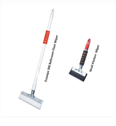 Vimal Combo Set of Ecowipe 300 (12 inch wide) Bathroom Floor Cleaning Wiper and Nirali (6 inch wide) Kitchen Platform Floor Cleaner Wiper