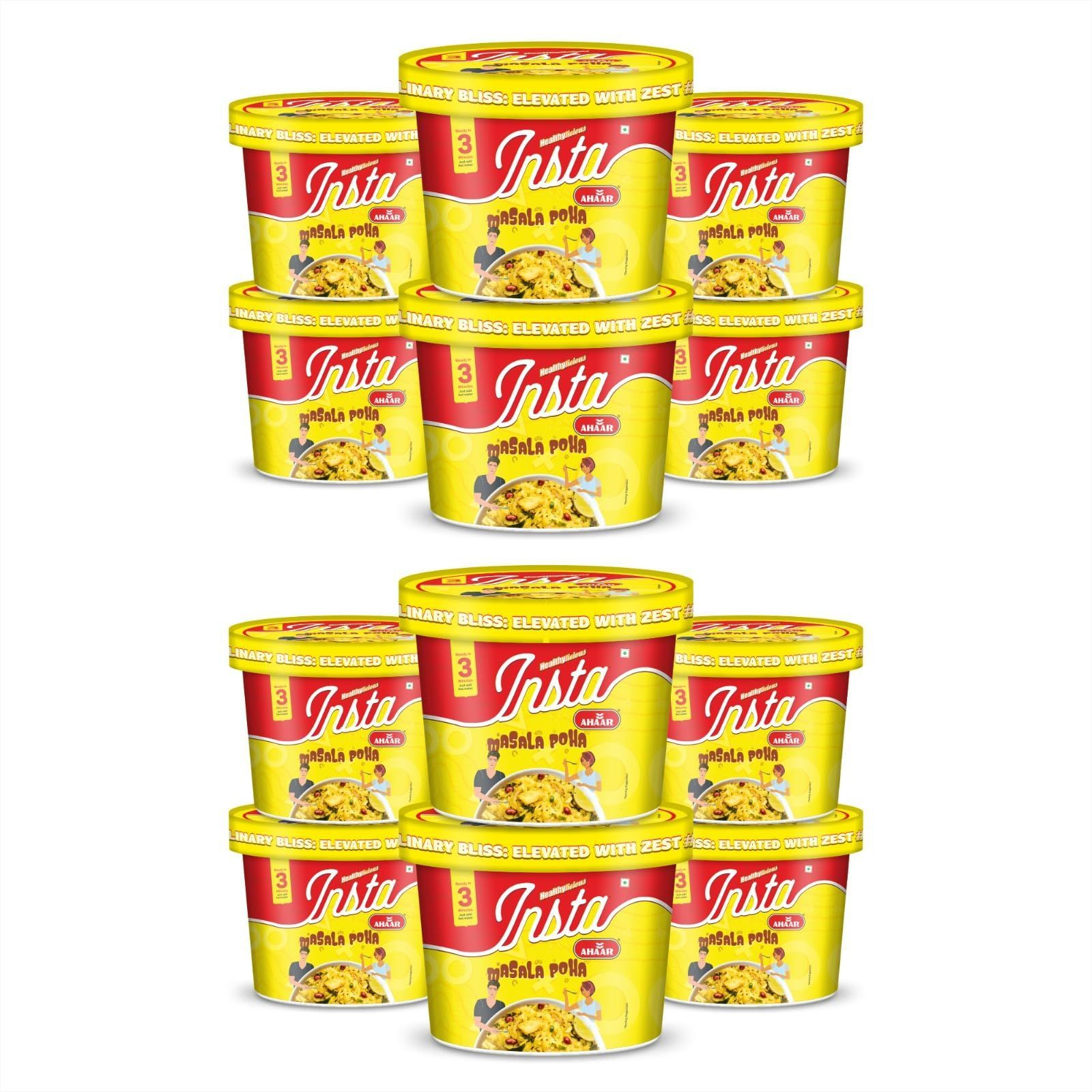 INSTA AHAAR Ready-to-Eat Cuppa Poha, Instant Healthy High Energy Breakfast and Snack