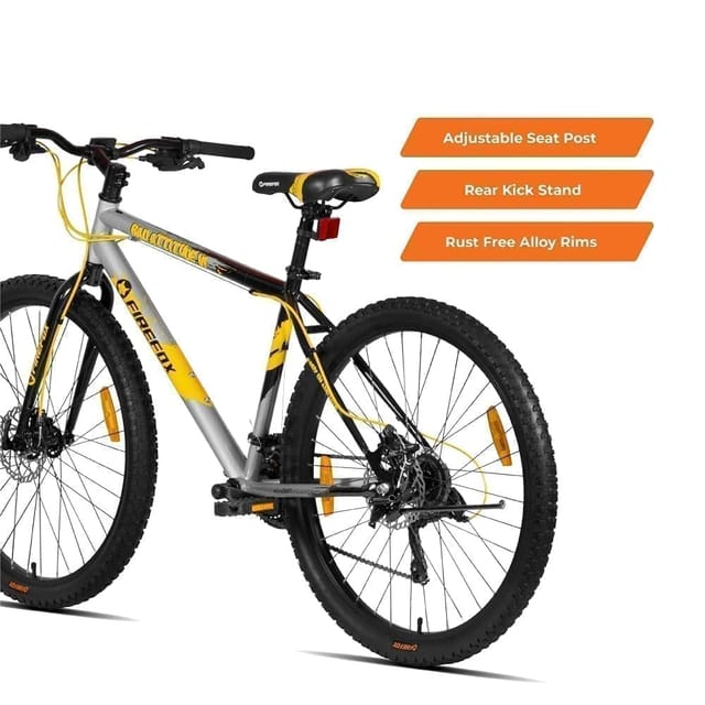 Firefox Bikes Bad Attitude 6 27.5T 21 Speed MTB Mountain Cycle Black Silver I Frame 18 Inches Unisex Adult 98 Assembled Cycle