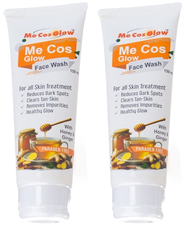 Me Cos Glow Honey Ginger Face Wash - Gentle Cleansing, Natural Glow, Antioxidant-Rich Formula for All Skin Types - 150ml | Pack of 2