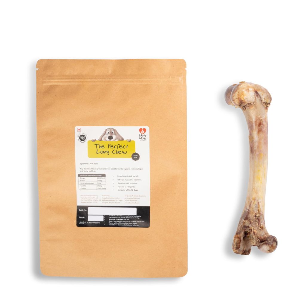Nuts over Mutts Dehydrated Pork Bone, Chewing Bone for Dogs, Dehydrated Dental Bone for Dogs, All Natural Dog Treat, Protein and Calcium Rich, 1 Pack (2 Bones) for Rs 649/-