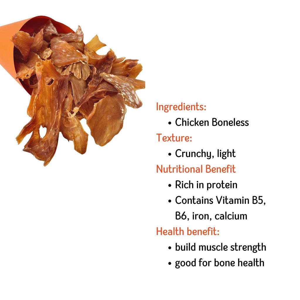 Nuts over Mutts Dehydrated Chicken Jerky. Single Ingredient Treat Chicken Breast only. Crispy, All-Natural, no preservatives, no Chemicals. 1 Pack (100 gm)