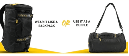 Body Smith Premium Black Hybrid Convertible Gym Cum Travel Bag 40L