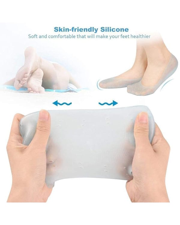 Unisex Silicone Gel Half Insoles for Heel Pain Relief, Plantar Fasciitis, Bone Spur, Bruised Heel, Heel Swelling and Dry Cracked Heels