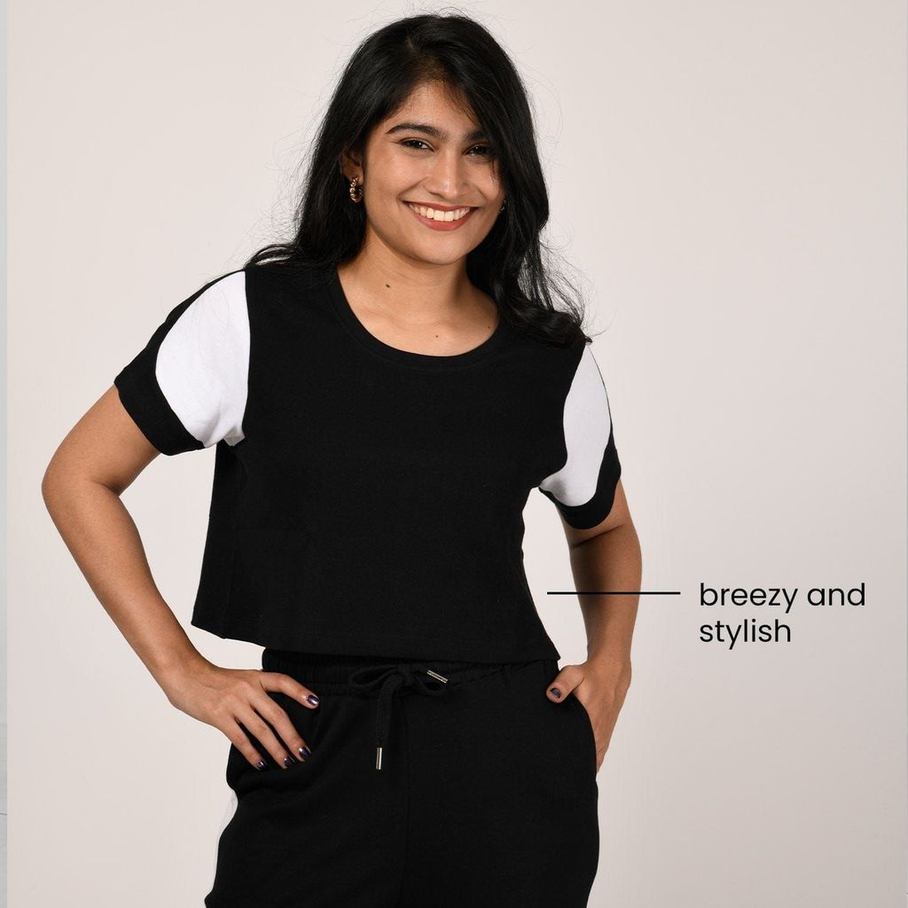 Am-To-Pm Crop Top - Midnight Black