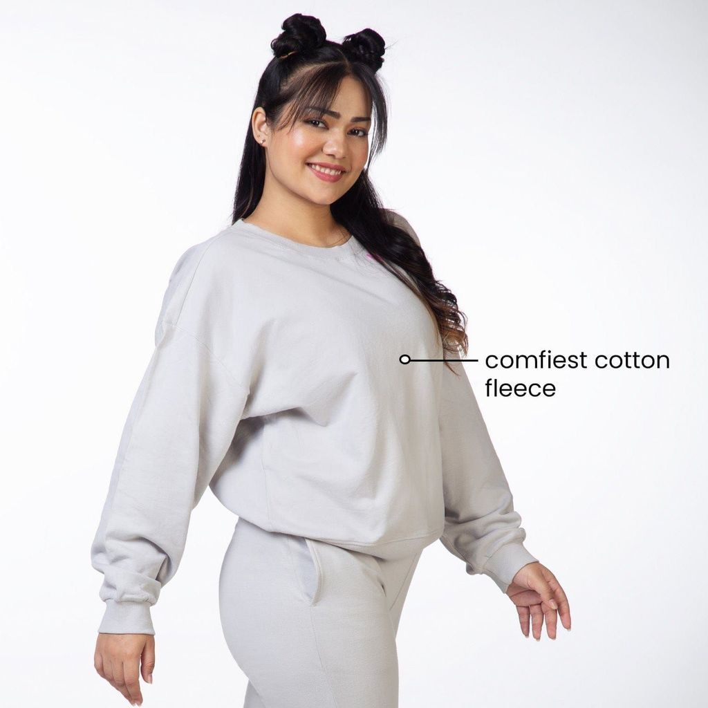 Vibe Check Sweatshirt - Ivory Grey