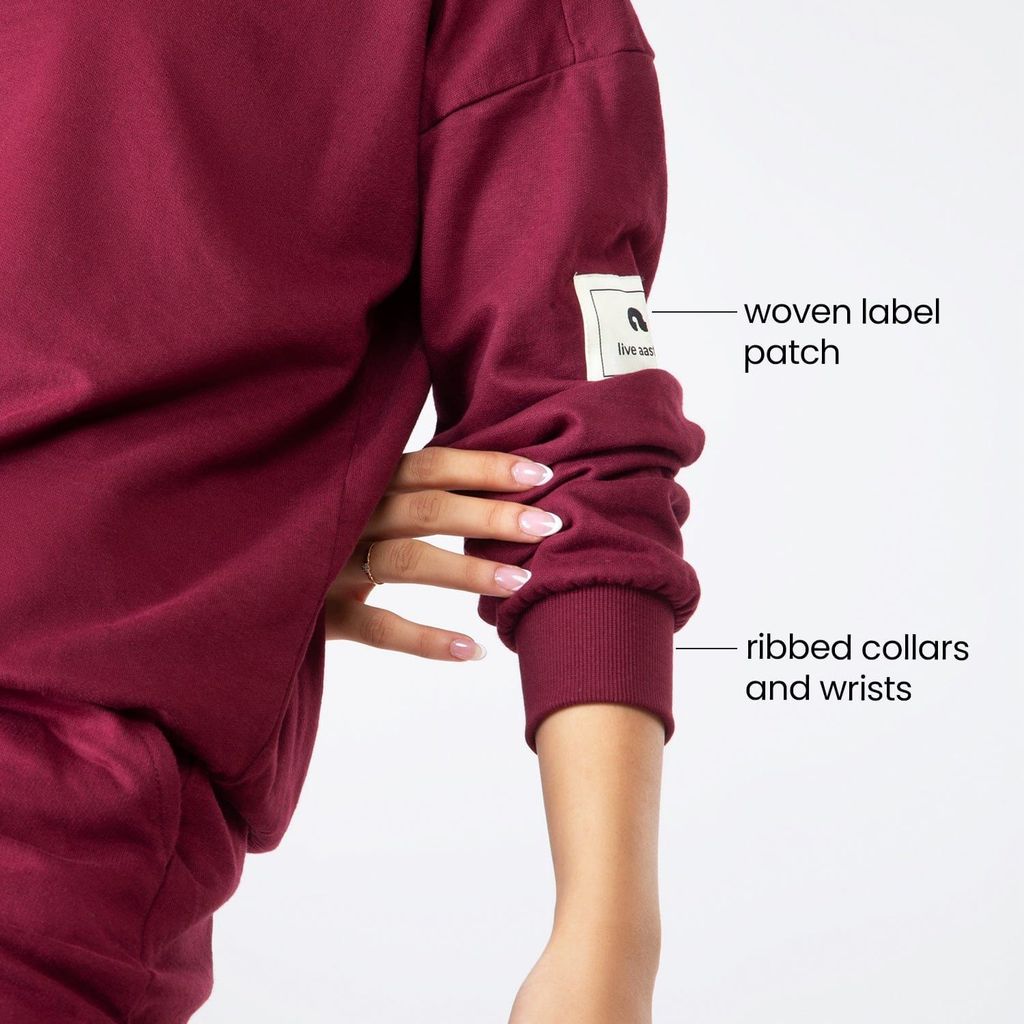 Modern Women Get Cosy Sweatshirt - Burgundy Maroon 2025 at ShopCircuit | ONDC