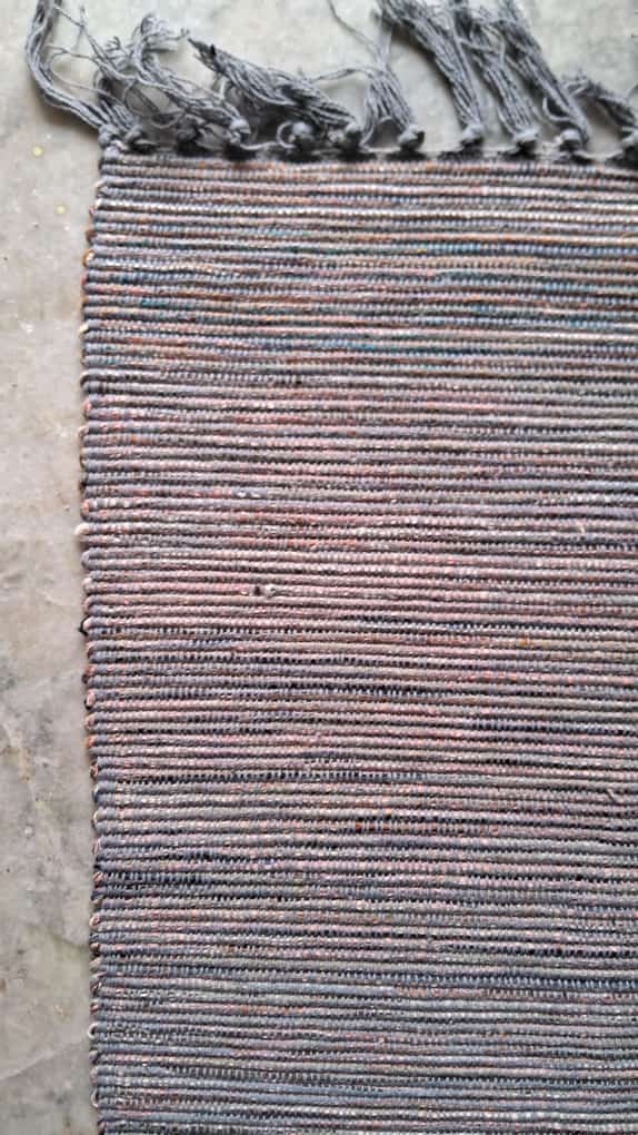 PASHANMO Hand-Woven Cotton Rug with Diamond Weave and Tassels – dusky blue and grey, 4ft x 6ft