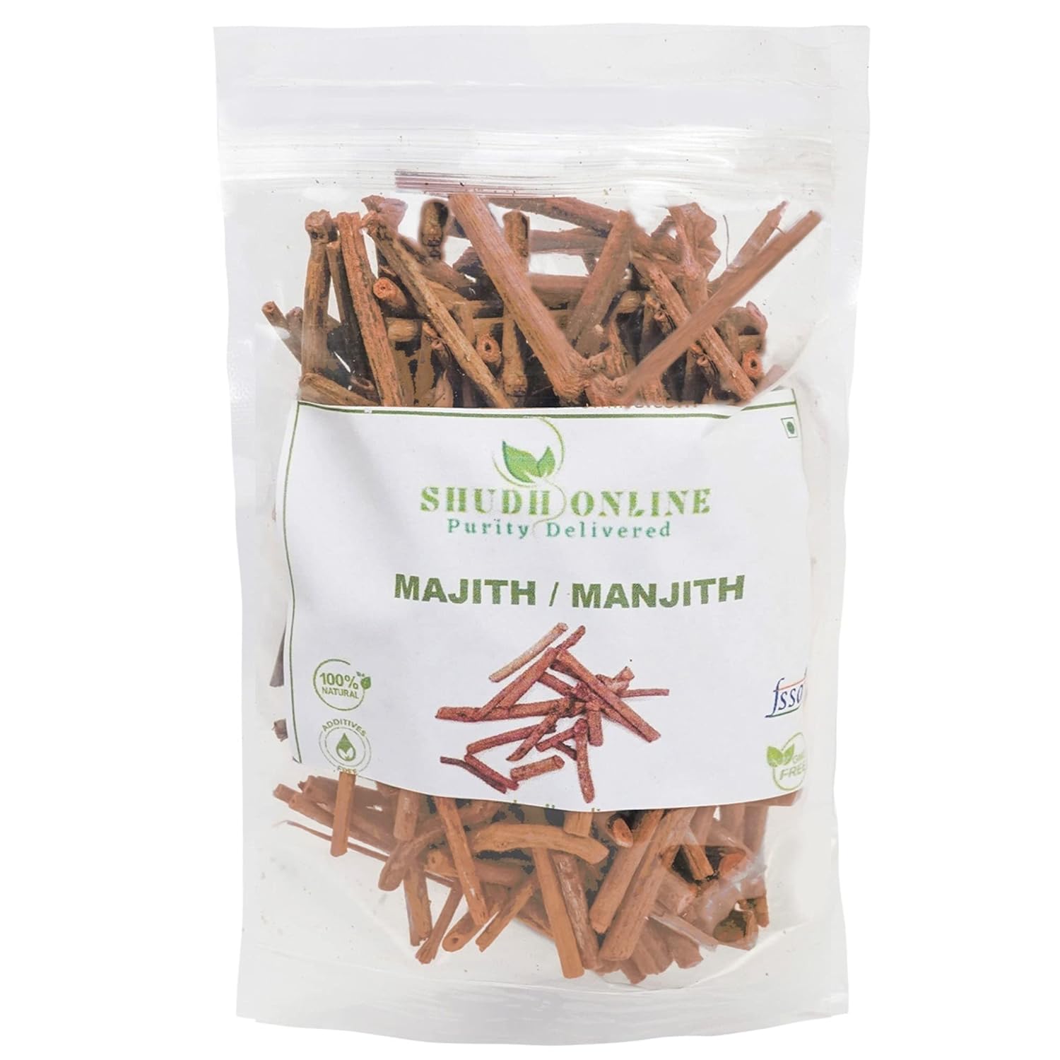 TAMRANSH SHUDH  Organic Majith / Manjistha Roots (Rubia Cordifolia) - 100% Natural, No Additives