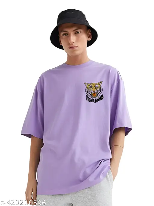  Men's Oversized T-Shirt with Tiger Graphic