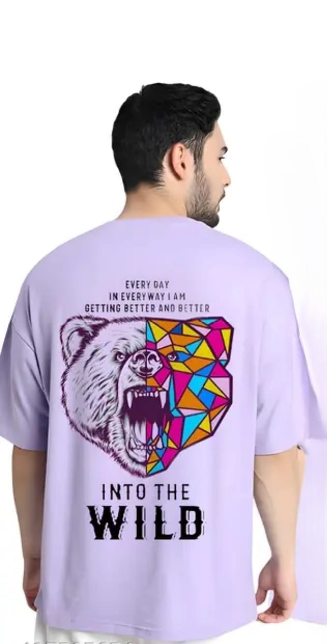 Men's Geometric Bear Graphic T-Shirt