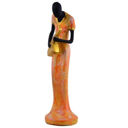 Shree Maa Deval Art And Craft  ;  Home Decor and Home Decorative Polyresin Black & Golden Lady Shaped Idol for Living Room, Perfect for gifting