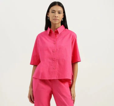 Women's Casual Linen Button-Down Shirt