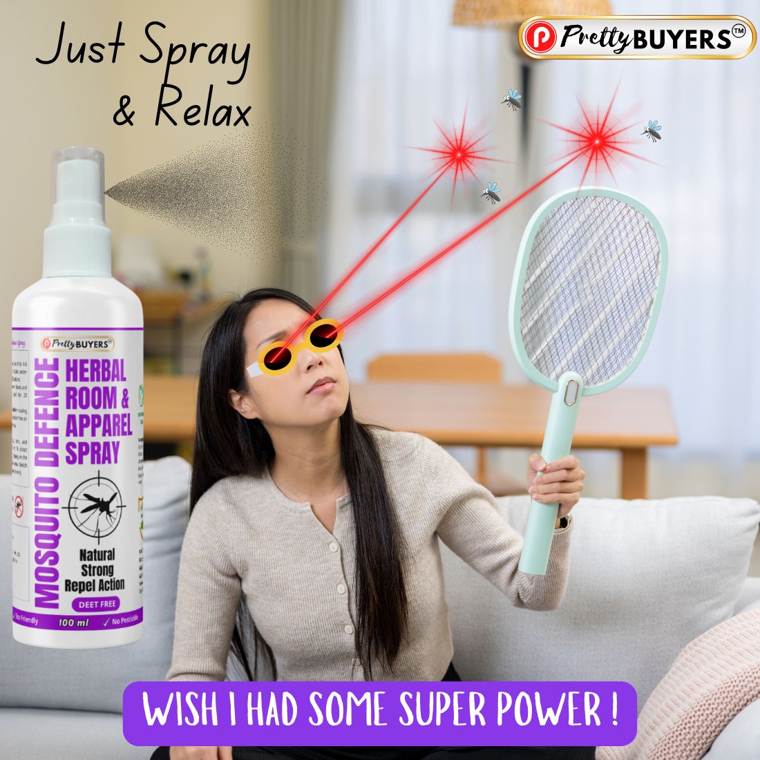 PrettyBUYERS Herbal Mosquito Repellent Spray | Effective Mosquito Spray | 100MLx1