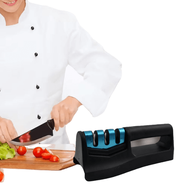 Knife Sharpener for Kitchen | Knife Sharpener with Vegetable Chopper and Fish Scale Remover | Handheld Knives & Pocket Knife Sharpener | Knife Sharpener for Chefs & Serrated Knife (9in1)