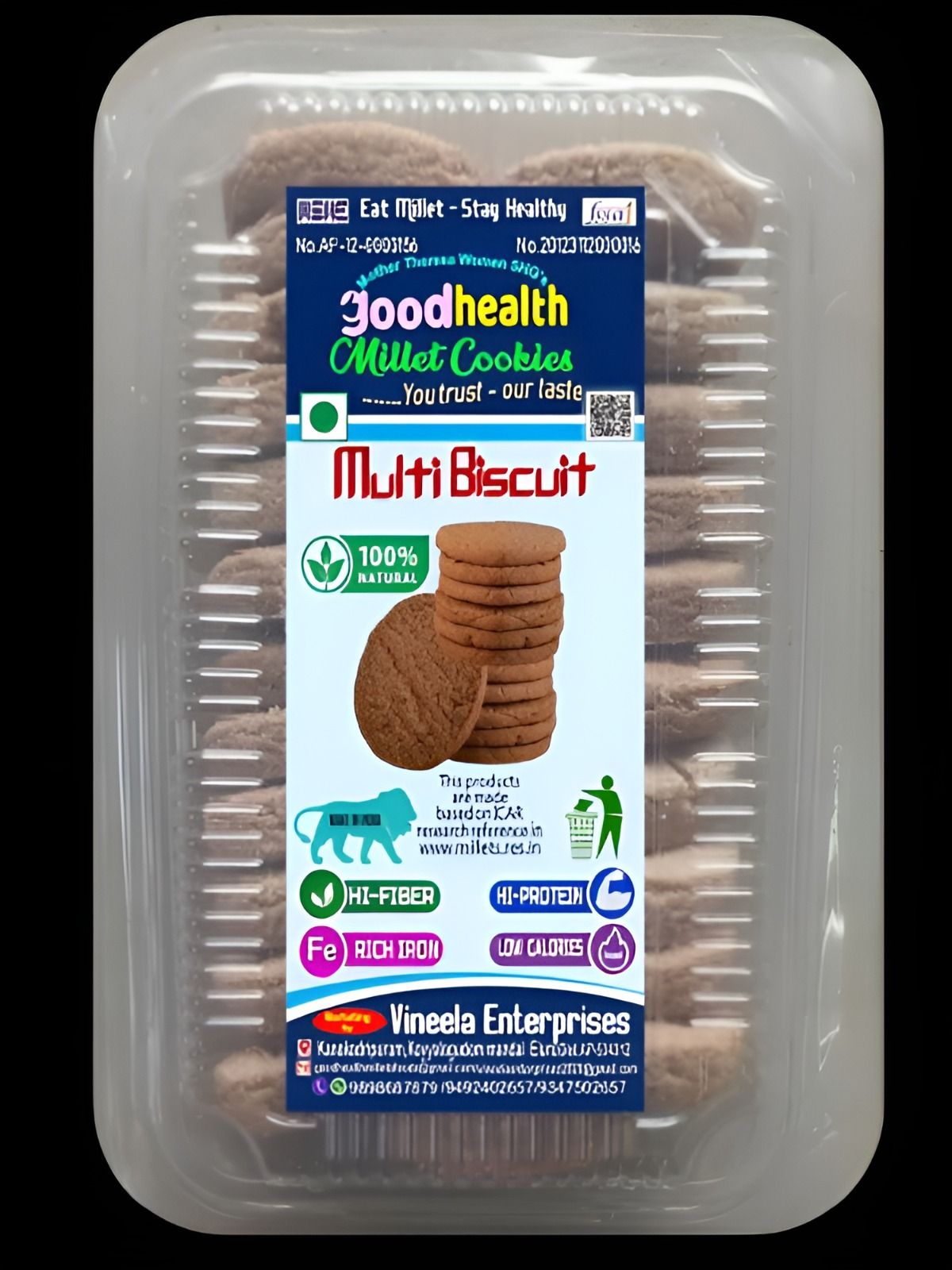  Goodhealth Millet Cookies Multi Biscuit - 100% Natural, Hi-Fiber, Hi-Protein, Rich in Iron