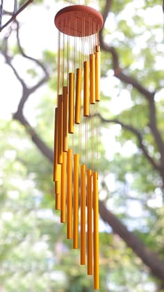 Riddhi Siddhi Handicraft ; Wind Chimes for Home || Home Decor Items (Golden Color)