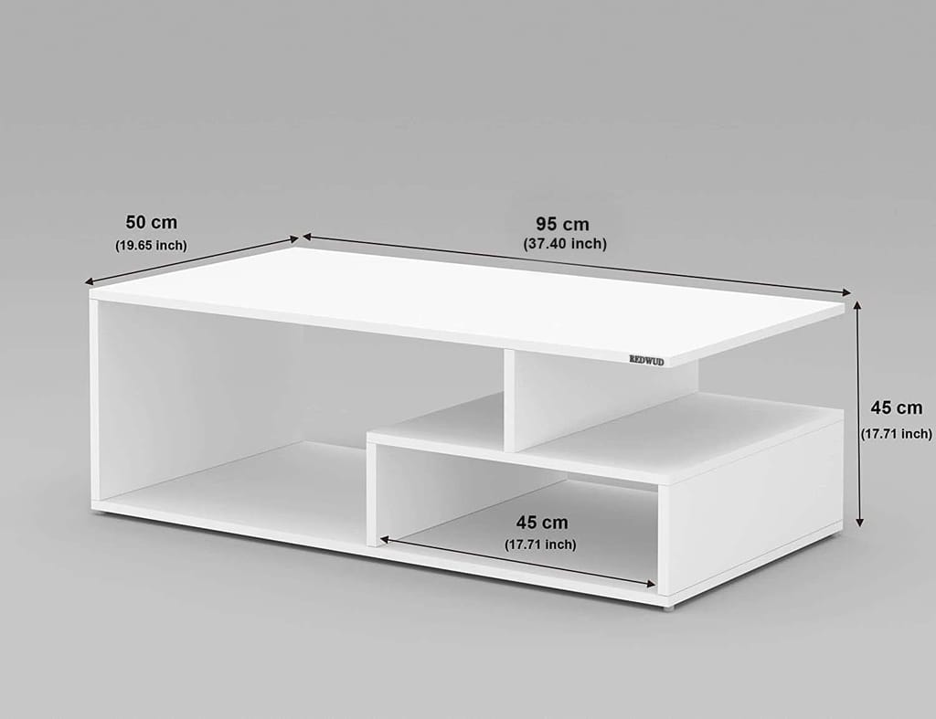 hukamart  ; Engineered Wood Coffee Table/Centre Table/Tea Table for Living Room (White, Matte Finsh)