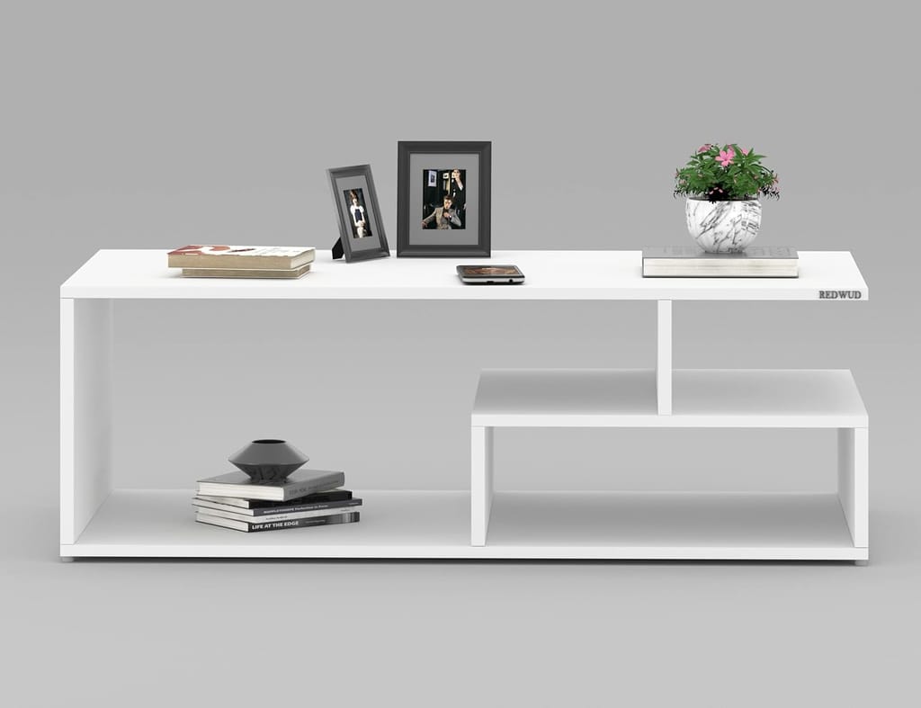 hukamart  ; Engineered Wood Coffee Table/Centre Table/Tea Table for Living Room (White, Matte Finsh)