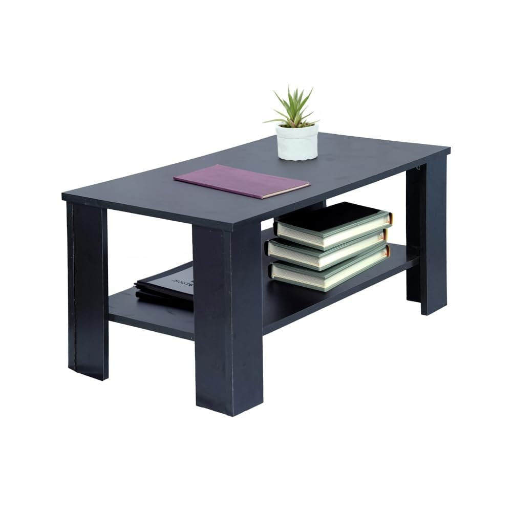 hukamart ; Wood Coffee Table with Storage Shelf, Stylish Wooden Living Room Furniture