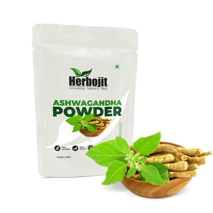Herbojit Ashwagandha Powder - 100% Natural & Vegan, Gluten-Free, 250g | Pure Ashwagandha Root Powder for Stress Relief, Immunity & Vitality | No Preservatives