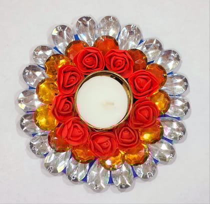 Red Flower Floating Diya for Festive Decor Red Flower Floating Diya for Festive Decor