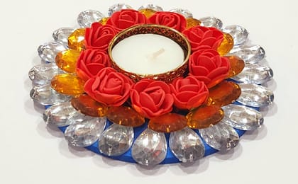 Red Flower Floating Diya for Festive Decor Red Flower Floating Diya for Festive Decor