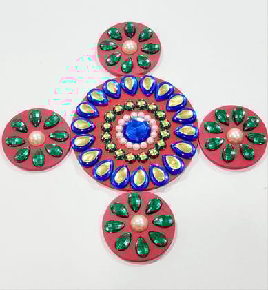 Red Floating Rangoli with 4 Siders Red Floating Rangoli with 4 Siders