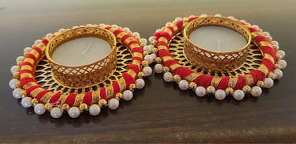 Beautiful Pearl and Beaded Tealight Candle Holders Beautiful Pearl and Beaded Tealight Candle Holders