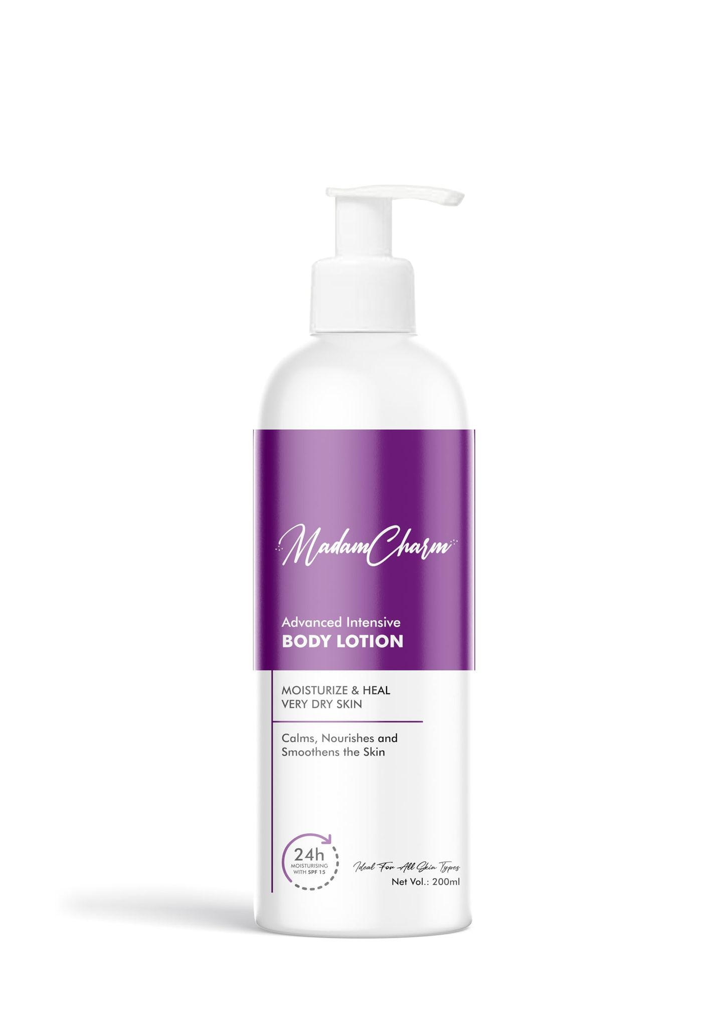 MadamCharm Advanced Intensive Body Lotion 200ml | SPF 15 | Moisturize Heal Very Dry Skin | Vitamin E