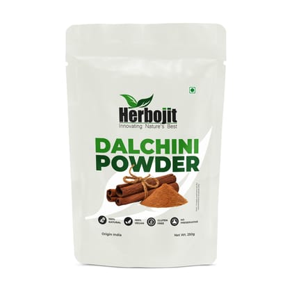 Herbojit Dalchini Powder 100% Natural & Vegan Gluten-Free 250g | Pure Cinnamon Powder Rich in Antioxidants & Flavor, No Preservatives