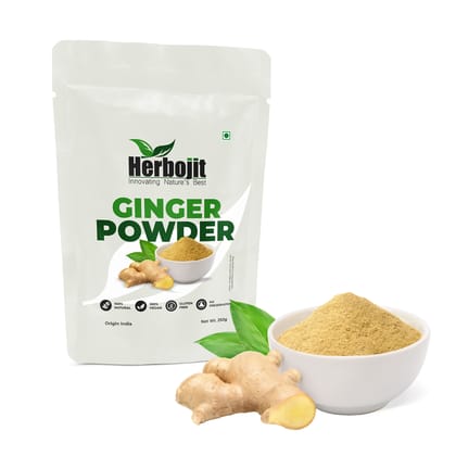 Herbojit Ginger Powder | 100% Natural, Vegan, Gluten-Free | No Preservatives | Pure & Authentic Ground Ginger Spice - 250g | Indian Origin