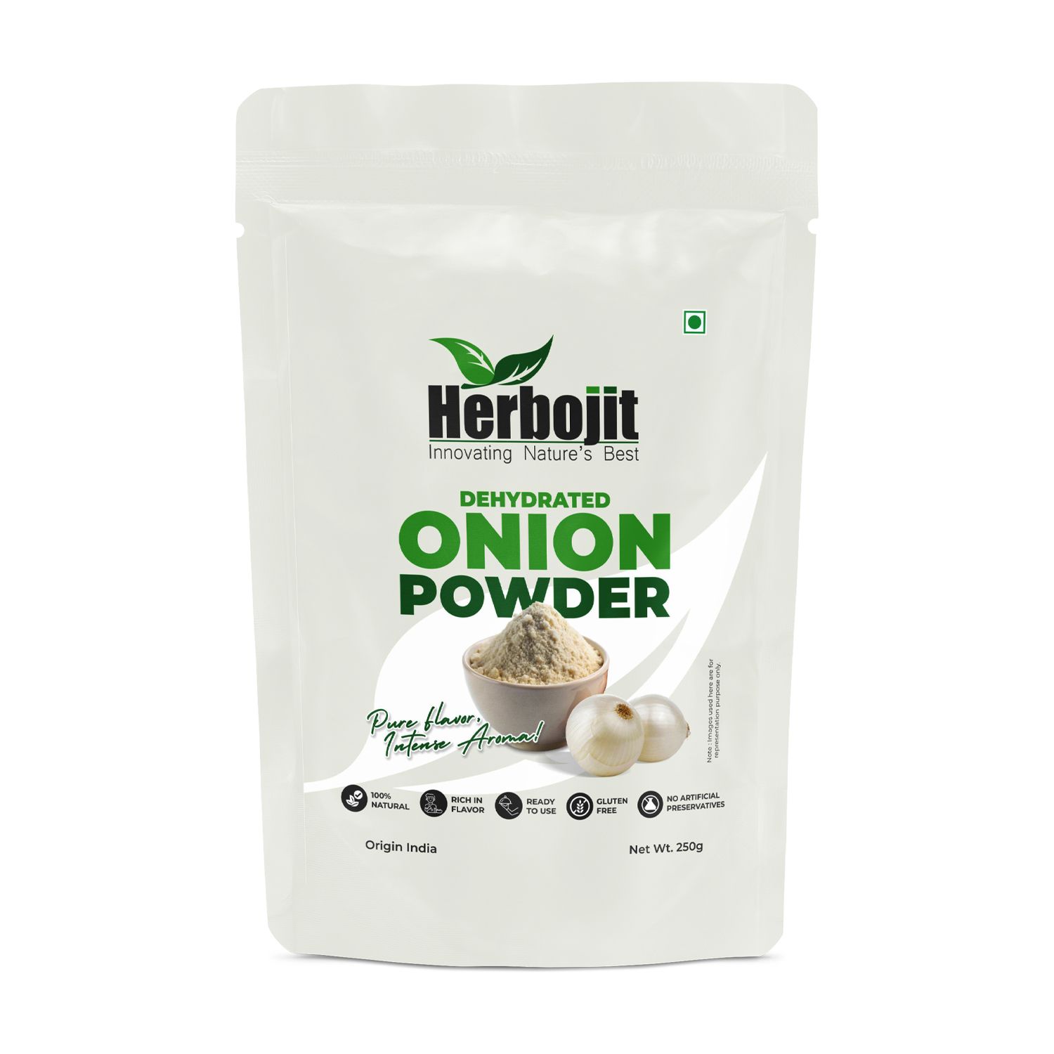 Herbojit Dehydrated Onion Powder - 100% Natural, Gluten-Free, Rich in Flavor, 200g | No Artificial Preservatives, Ready-to-Use for Cooking, Seasoning & Sauces