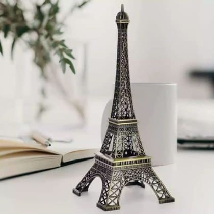 Lucky Handicraft -  1 Piece Metal Eiffel Tower Antique Vintage Statue for Room, Office, Decorative Showpeice for Home, Desk Decor, Table Stand (15 cm)