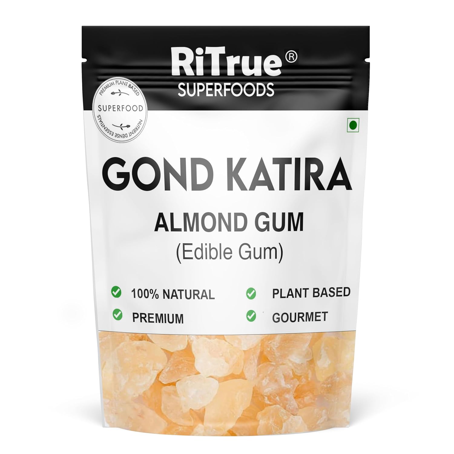 TAMRANSH  "RiTrue Superfoods Gond Katira Almond Gum (Edible Gum) - 100% Natural, Plant-Based, Premium, and Gourmet" PACK OF 500 GRAMS