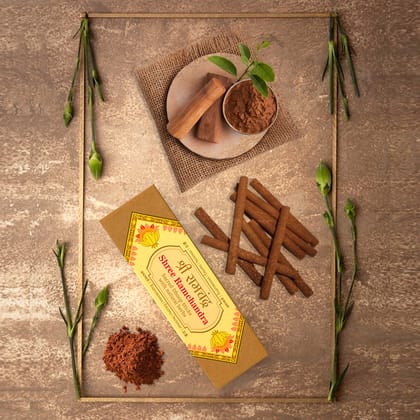 Indian Room’s Hand-Rolled Chandan Dhoop - “Shree RAMCHANDRA" Sandalwood & Herbal Extracts | Charcoal-Free