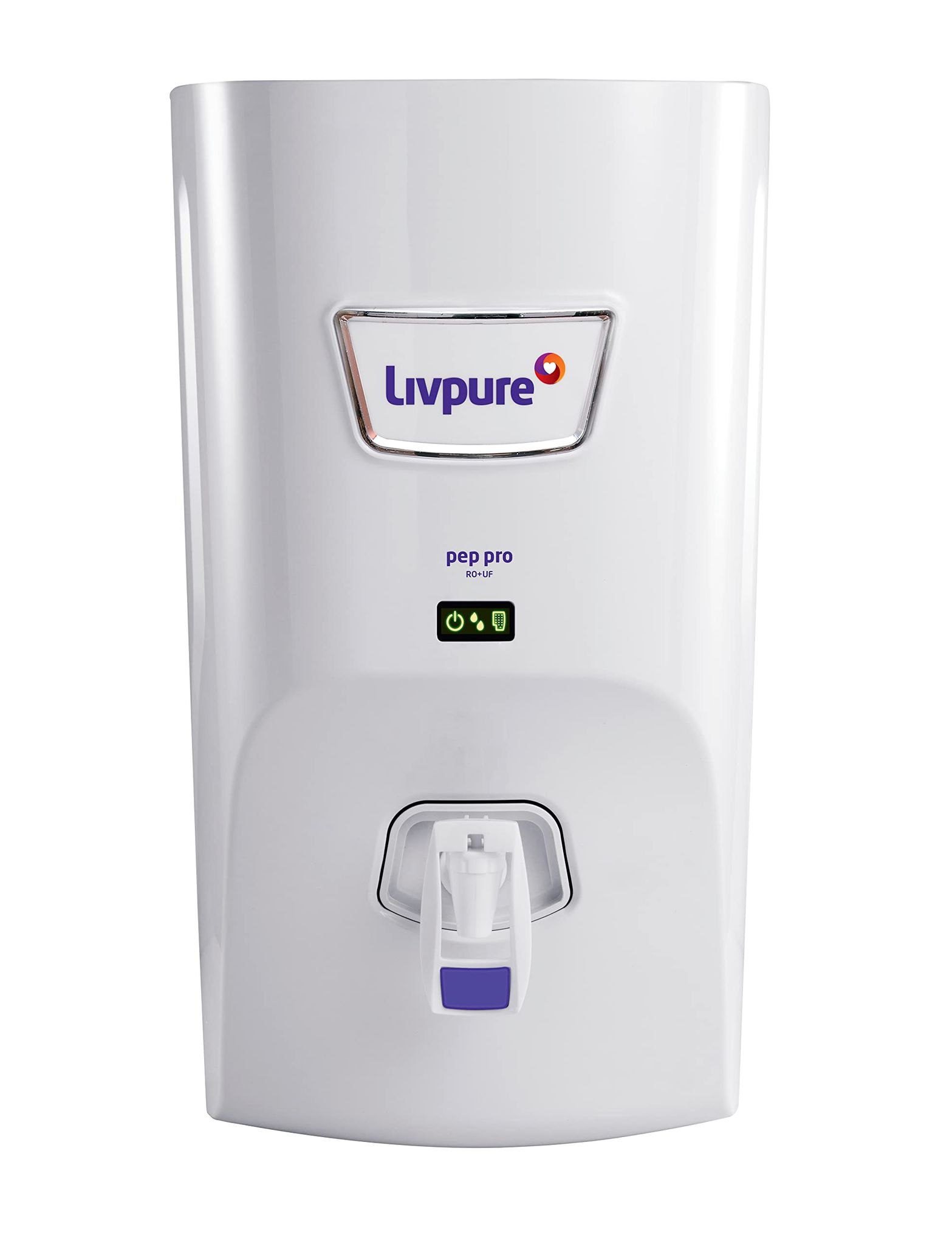 Livpure Pep Pro RO+UF+Pre-Activated Carbon Adsorber+Post Carbon Filter, 7 L Storage, Water Purifier for home, (White), Suitable for Municipal, Tanker, Borewell water