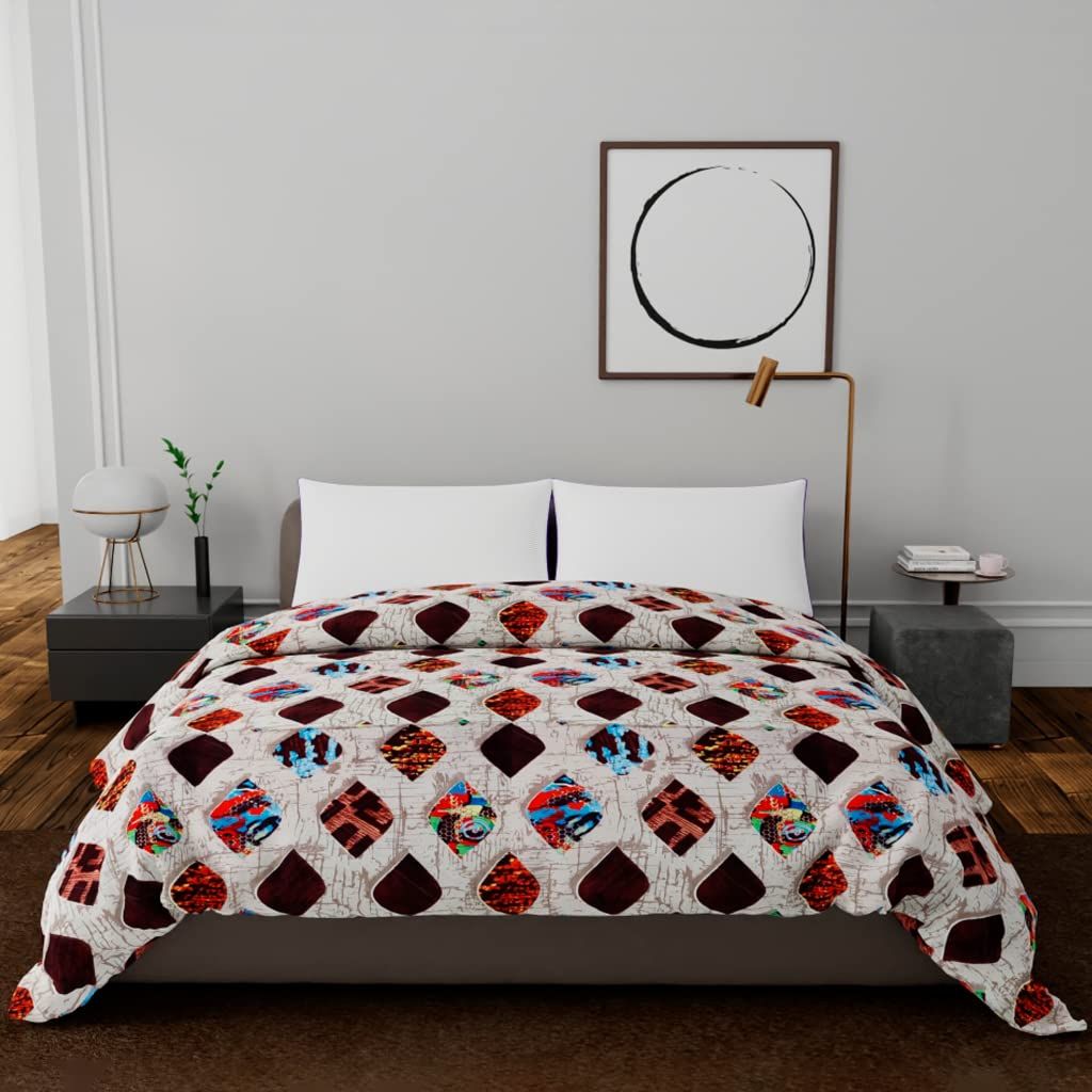 Livpure Smart Microfiber All Weather Reversible Comforter, Multi-Colour, Checkered Pattern, AC Comforter,Double Size 100 GSM