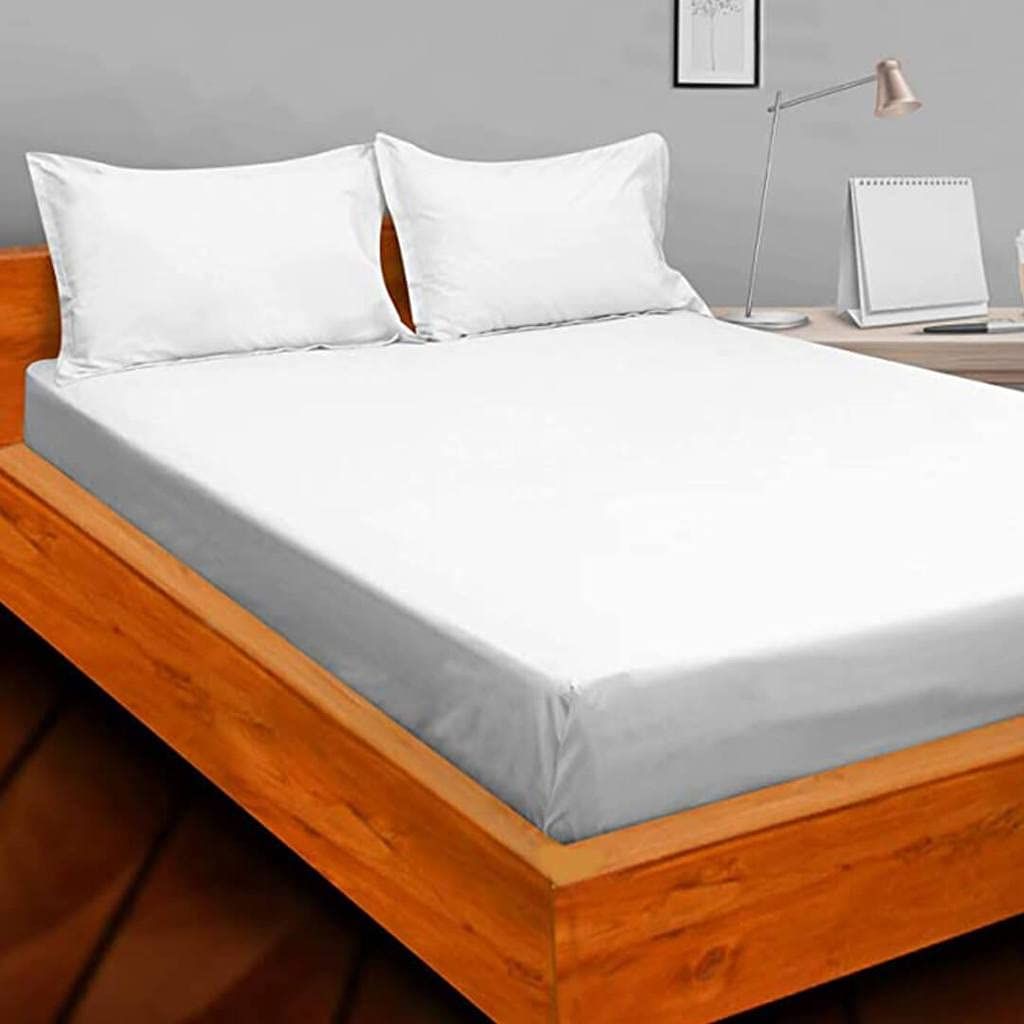 Livpure Egyptian Cotton 300 TC Fitted Bedsheet with 2 Pillow Covers