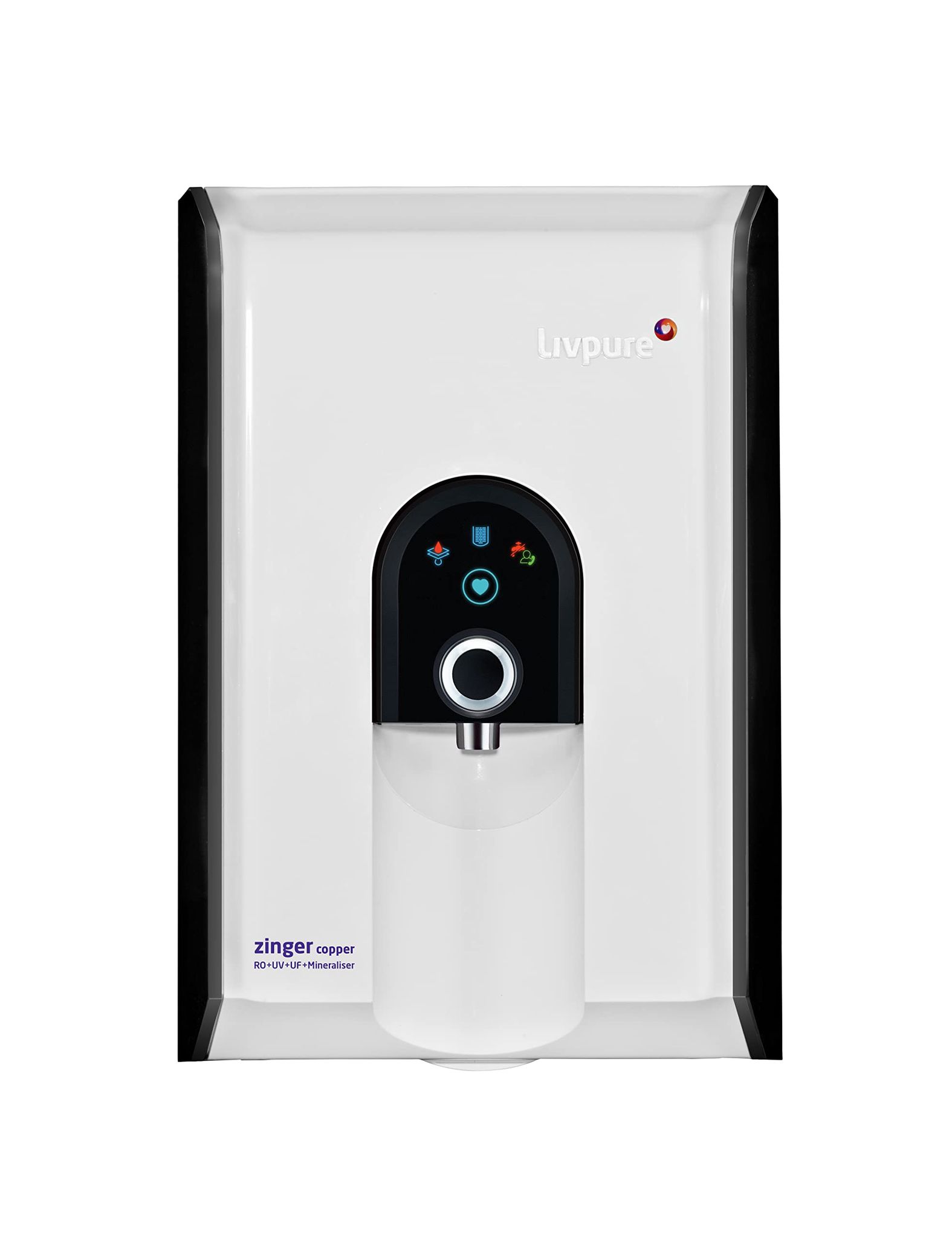 Livpure with Water Saving Technology and Interactive Touch Display, RO+UV+UF+Copper, 6.5L Storage, Instant Hot, Warm and Ambient Water Purifier for home (White)