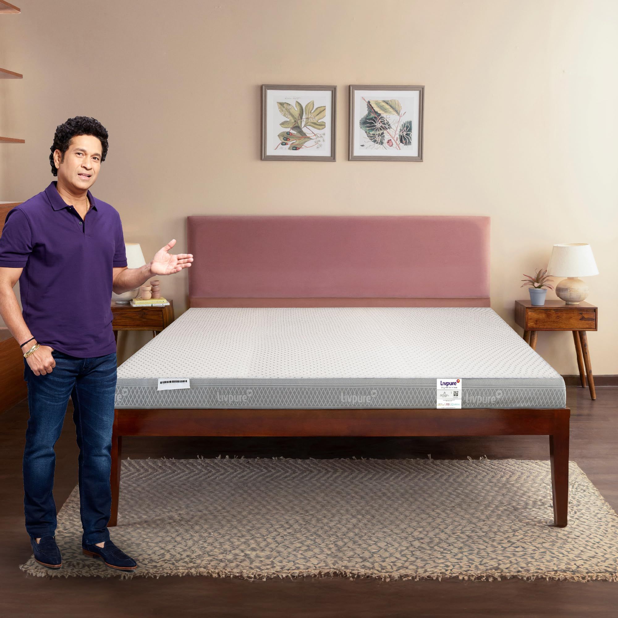 Livpure Smart Vital Advanced Reversible HR Foam Mattress | Ergonomic Reversible Comfort Medium Firm and Firm |Premium Certified Fabric|Removable Zipper Cover